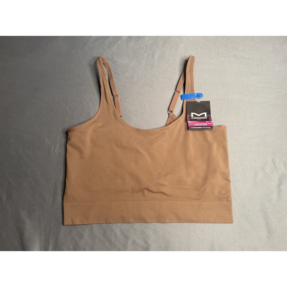 Maidenform XL Brown Women's Seamless Smoothing Cropped Cami, Style DMS105